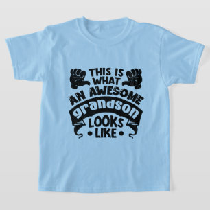 Cool awesome Grandson word art T-Shirt