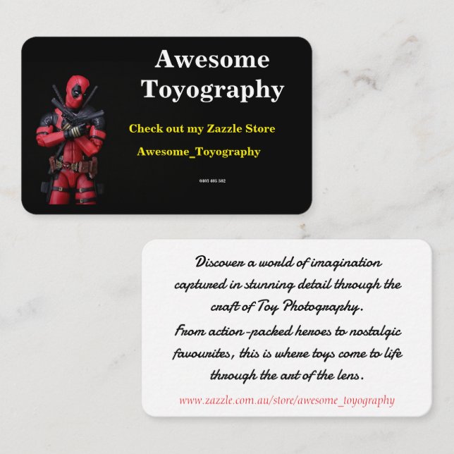 Cool Awesome Toyography Business Card (Front/Back)