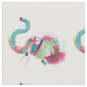 Cool awesome trendy colourful vibrant elephant fabric