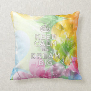 Cool awesome trendy quote "Keep Calm and Dream Big Throw Pillow