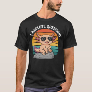 Cool Axolotl Retro Sunset Rings T-Shirt