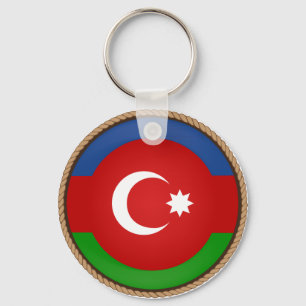 Cool Azerbaijan Flag Seal Keychain