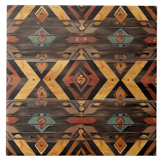 Cool Aztec faux wood  Tile (Front)