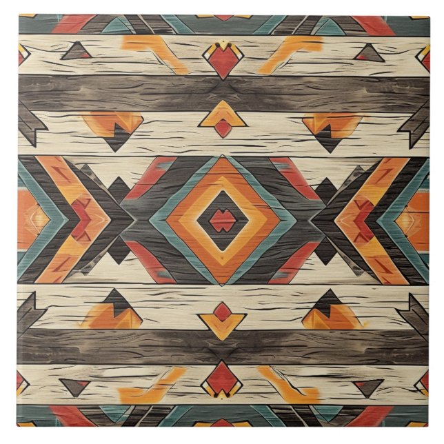Cool Aztec faux wood  Tile (Front)