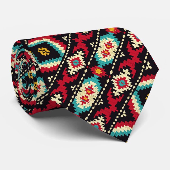 Cool Aztec pattern tiled  Tie (Rolled)