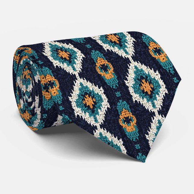 Cool Aztec pattern tiled  Tie (Rolled)