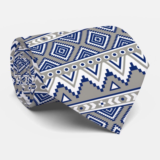 cool aztec tiled pattern neck tie  (Rolled)