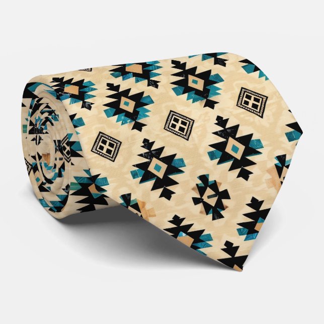 Cool Aztec Western tiled pattern  Tie (Rolled)