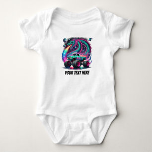Cool baby boys Monster truck customizable Bodysuit
