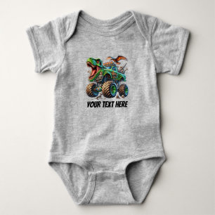 Cool baby boys Monster truck customizable Bodysuit