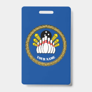 COOL! Badge -Bowling- Custom Bowler - Add Name