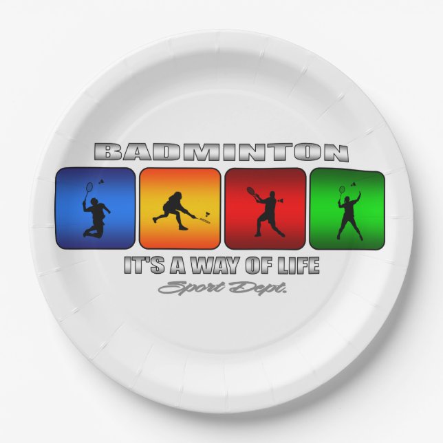 Cool Badminton It Is A Way Of Life Paper Plate (Front)