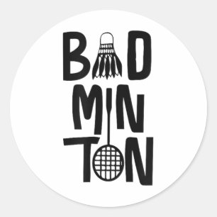 Cool Badminton Minimal Art, Badminton Shuttle &amp Classic Round Sticker
