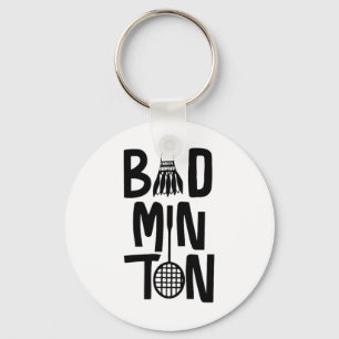 Cool Badminton Minimal Art  Keychain