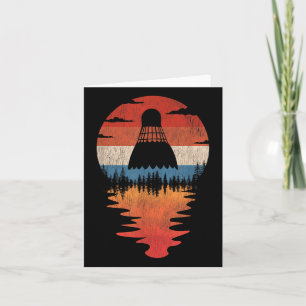 Cool Badminton Retro Vintage Sunset Style  Card