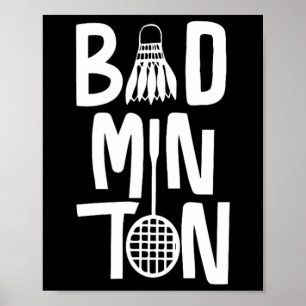 Cool Badminton Typography With Badminton Shuttle & Poster