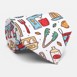 cool baking tiled pattern bakery  tie