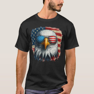 Cool Bald Eagle American Sunglasses Patriotic T-Shirt