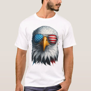 Cool Bald Eagle American Sunglasses Patriotic T-Shirt