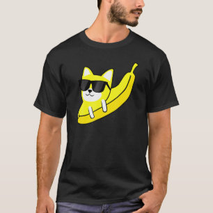 Cool Banana Cat With Sunglasses Banana Feline T-Shirt