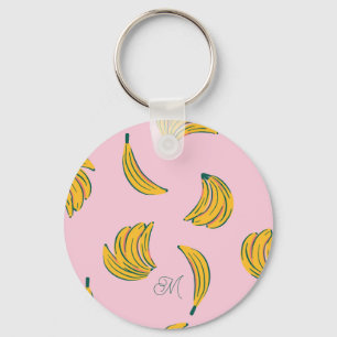 Cool Banana Pink Pattern Keychain