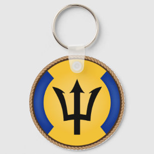 Cool Barbados Flag Seal Keychain