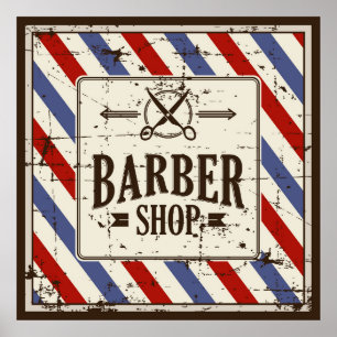 cool Barber shop business retro vintage  Poster