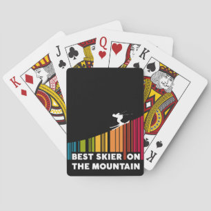 Cool Barcode Design Best Skier On The Mountain  Playing Cards