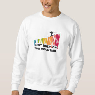 Cool Barcode Design Best Skier On The Mountain Sweatshirt