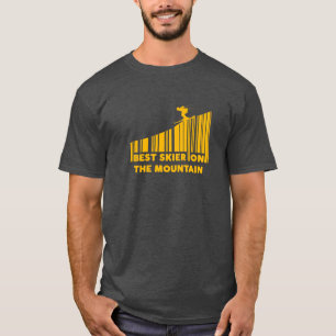 Cool Barcode Design Best Skier On The Mountain T-Shirt