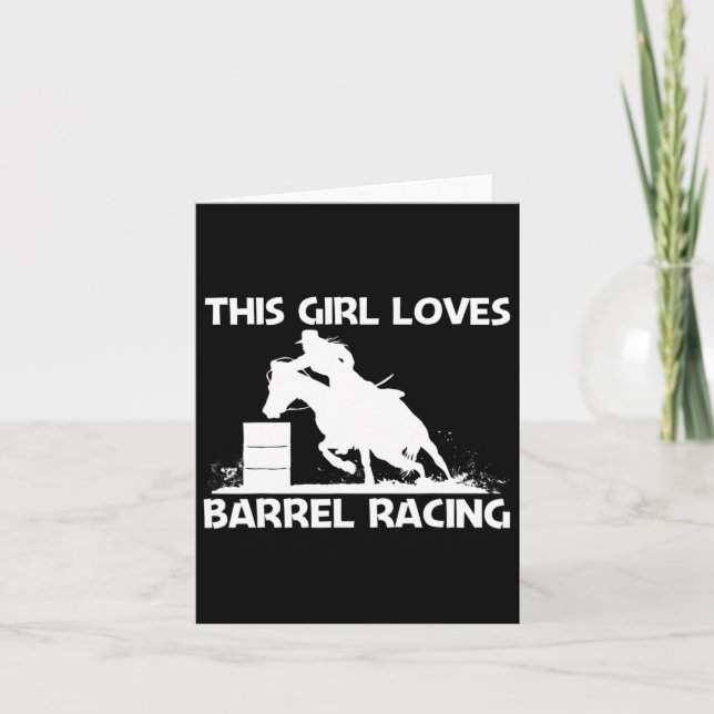 Cool Barrel Racing Art For Girls Mom Horseback Rid Card (Front)