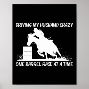 Cool Barrel Racing Art For Women Mom Horseback Rid Poster