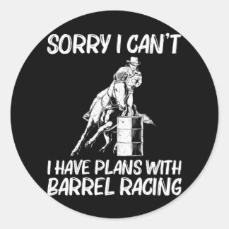 Cool Barrel Racing For Women Men Rodeo Horse Classic Round Sticker