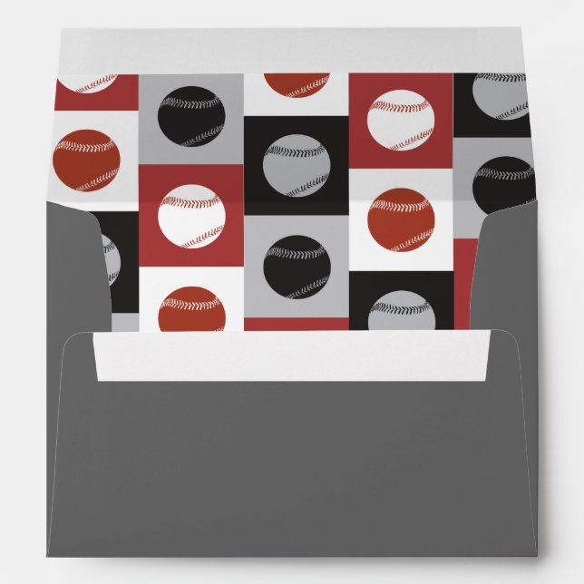 COOL BASEBALL Bar Bat Mitzvah Custom Envelope (Back (Bottom))