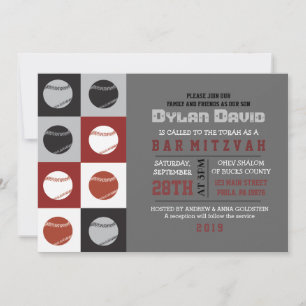 COOL BASEBALL Bar Mitzvah Invitation