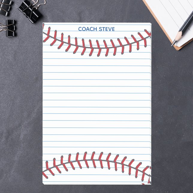 Cool Baseball Coach or Ball Player Lined Custom Post-it Notes (Creator Uploaded)