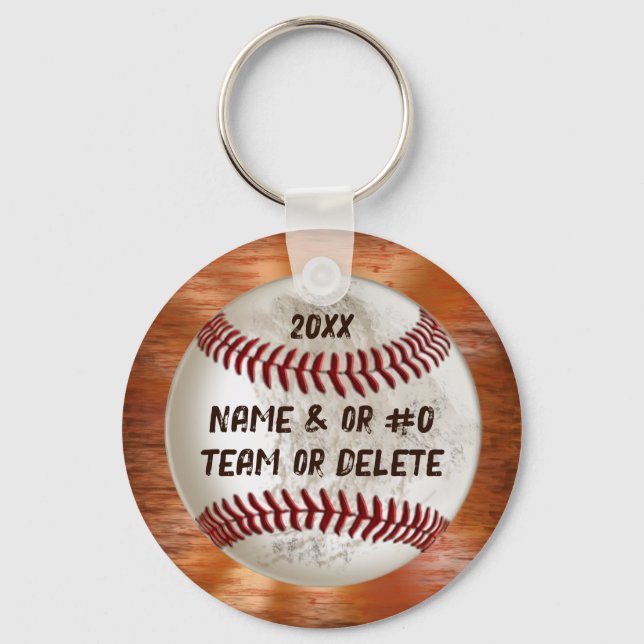 Cool Baseball Gifts for Players TEAM NAME and YEAR Keychain (Front)