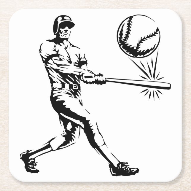 Cool Baseball Player Coaster Set (Front)