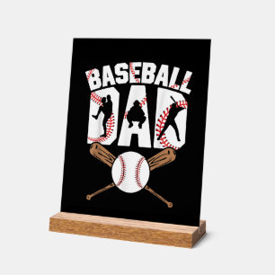 Cool Baseball Sports Dad word art Acrylic Sign