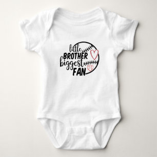 Cool Baseball sports little Brother biggest fan Baby Bodysuit