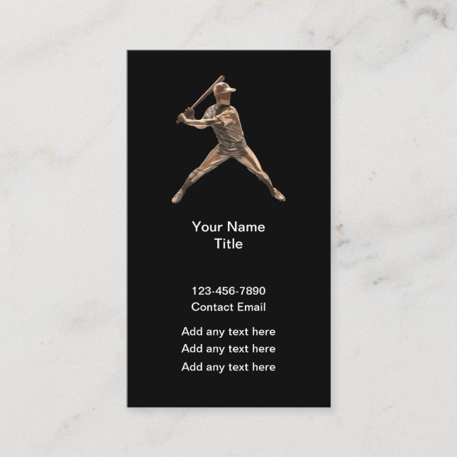 Cool Baseball Sports Thème Cartes de visite (Devant)