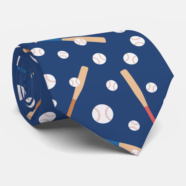 cool Baseball sports tiled pattern Tie (Rolled)