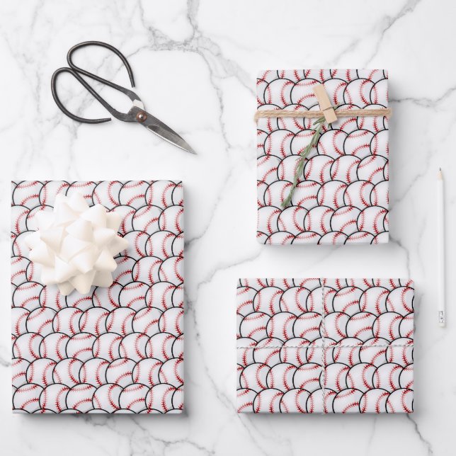 Cool Baseball sports tiled pattern  Wrapping Paper Sheet (Front)