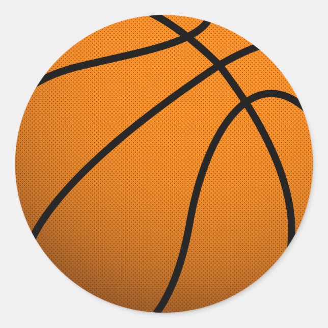 Cool Basketball and Custom Sports B Ball Classic Round Sticker (Front)
