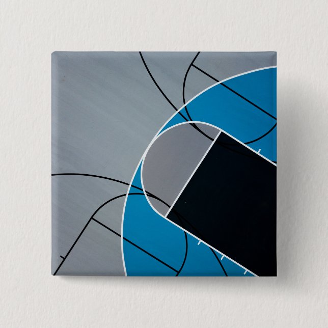 Cool Basketball Artwork 2 Inch Square Button (Front)