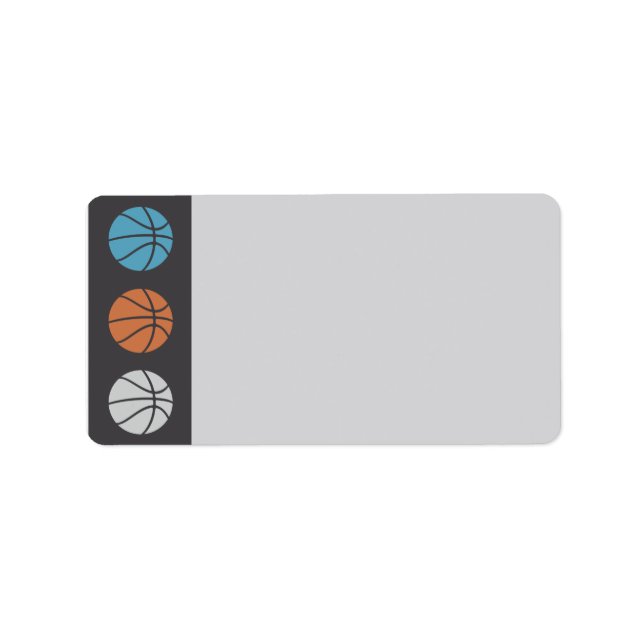 COOL BASKETBALL Bar Bat Mitzvah Matching Labels (Front)