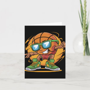 Cool Basketball Cartoon In Shades Sporty Fun Long  Card