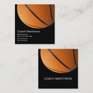 Cool Basketball Coach Design Square Business Card