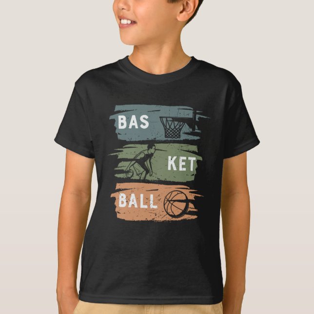 Cool Basketball Design with 3 colours T-Shirt (Front)