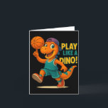 Cool Basketball Dinosaur Player Funny Sports Dino  Card<br><div class="desc">Cool Basketball Dinosaur Player Funny Sports Dino Slam Dunk Premium</div>
